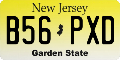 NJ license plate B56PXD