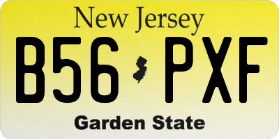 NJ license plate B56PXF