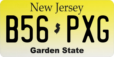 NJ license plate B56PXG