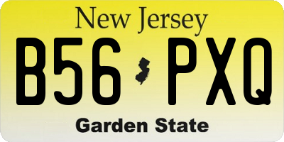 NJ license plate B56PXQ