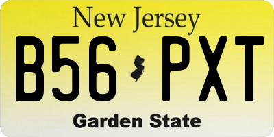 NJ license plate B56PXT