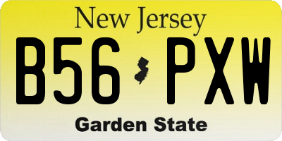 NJ license plate B56PXW