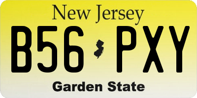NJ license plate B56PXY