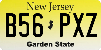 NJ license plate B56PXZ