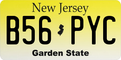 NJ license plate B56PYC