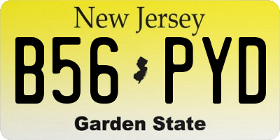 NJ license plate B56PYD
