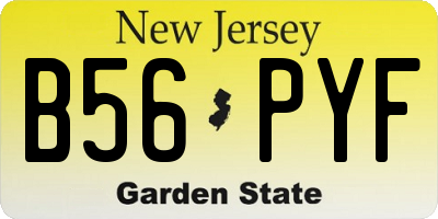 NJ license plate B56PYF