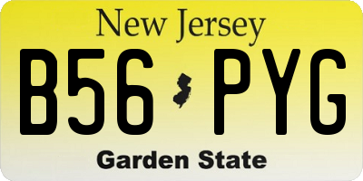 NJ license plate B56PYG