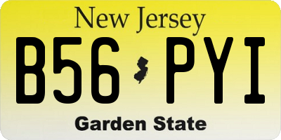 NJ license plate B56PYI