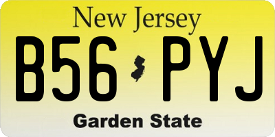 NJ license plate B56PYJ