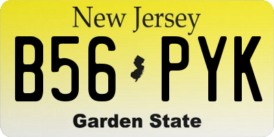 NJ license plate B56PYK