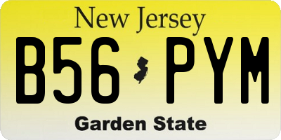 NJ license plate B56PYM