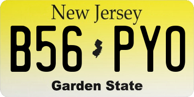 NJ license plate B56PYO