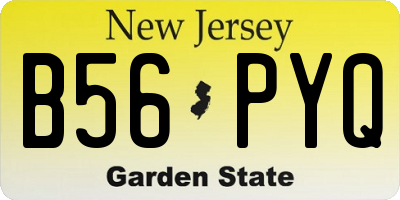 NJ license plate B56PYQ