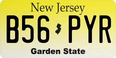 NJ license plate B56PYR