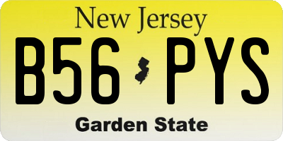 NJ license plate B56PYS