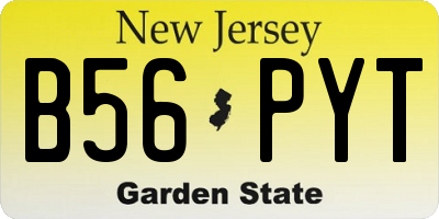 NJ license plate B56PYT