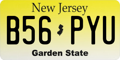 NJ license plate B56PYU