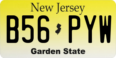 NJ license plate B56PYW
