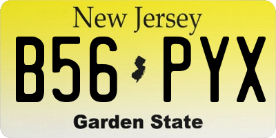NJ license plate B56PYX