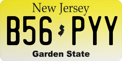 NJ license plate B56PYY