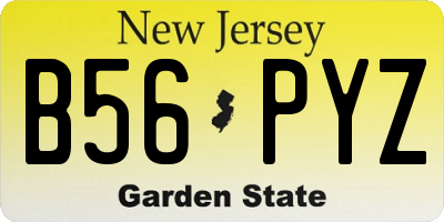NJ license plate B56PYZ