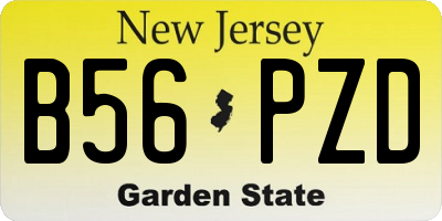 NJ license plate B56PZD