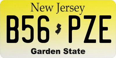 NJ license plate B56PZE