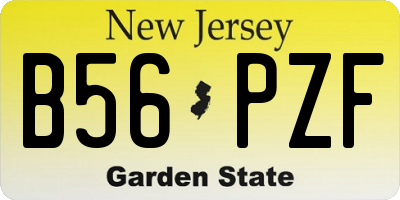 NJ license plate B56PZF