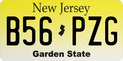 NJ license plate B56PZG