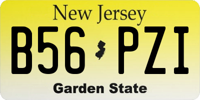 NJ license plate B56PZI