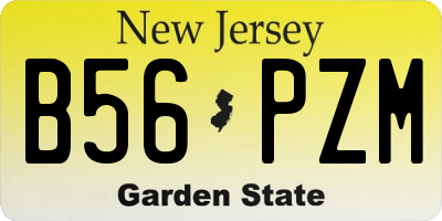 NJ license plate B56PZM
