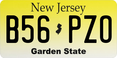 NJ license plate B56PZO