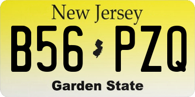 NJ license plate B56PZQ