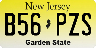 NJ license plate B56PZS