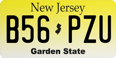 NJ license plate B56PZU