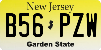 NJ license plate B56PZW