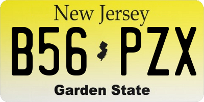 NJ license plate B56PZX