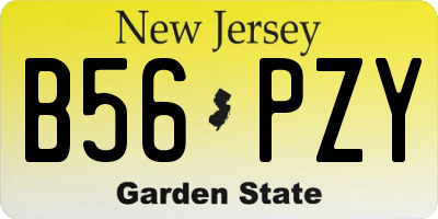 NJ license plate B56PZY