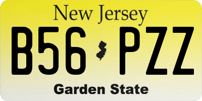 NJ license plate B56PZZ