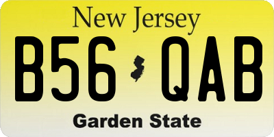 NJ license plate B56QAB