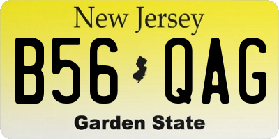 NJ license plate B56QAG