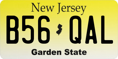 NJ license plate B56QAL