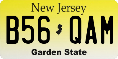 NJ license plate B56QAM