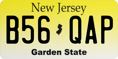 NJ license plate B56QAP