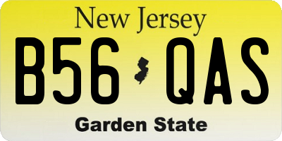 NJ license plate B56QAS