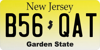 NJ license plate B56QAT