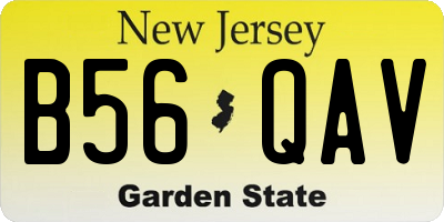 NJ license plate B56QAV