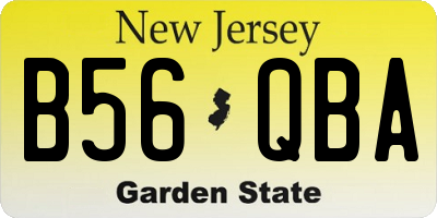 NJ license plate B56QBA