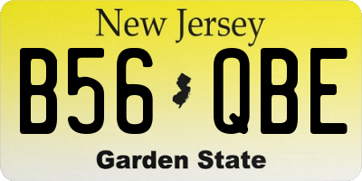NJ license plate B56QBE